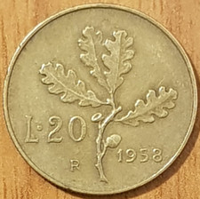 Italia moneta da 20 Lire del 1958