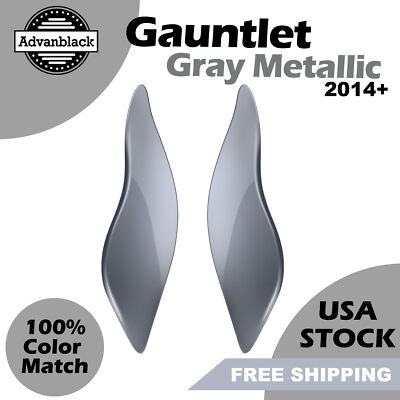 Gauntlet Gray Metallic Adjustable Batwing Air Deflector For Harley Electra 2014+
