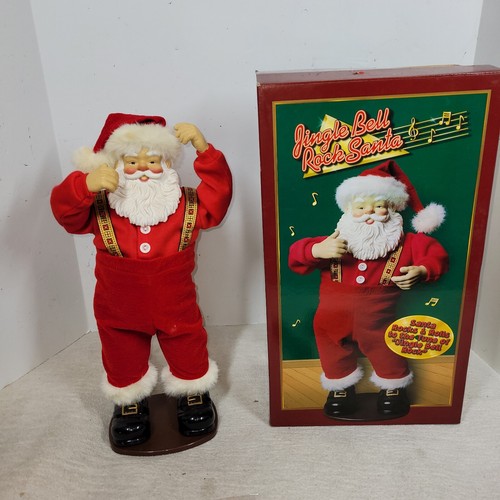 Vintage Rock Santa Collectibles Jingle Bell Rock Animated Santa Claus Christmas - 第 9/18 張圖片