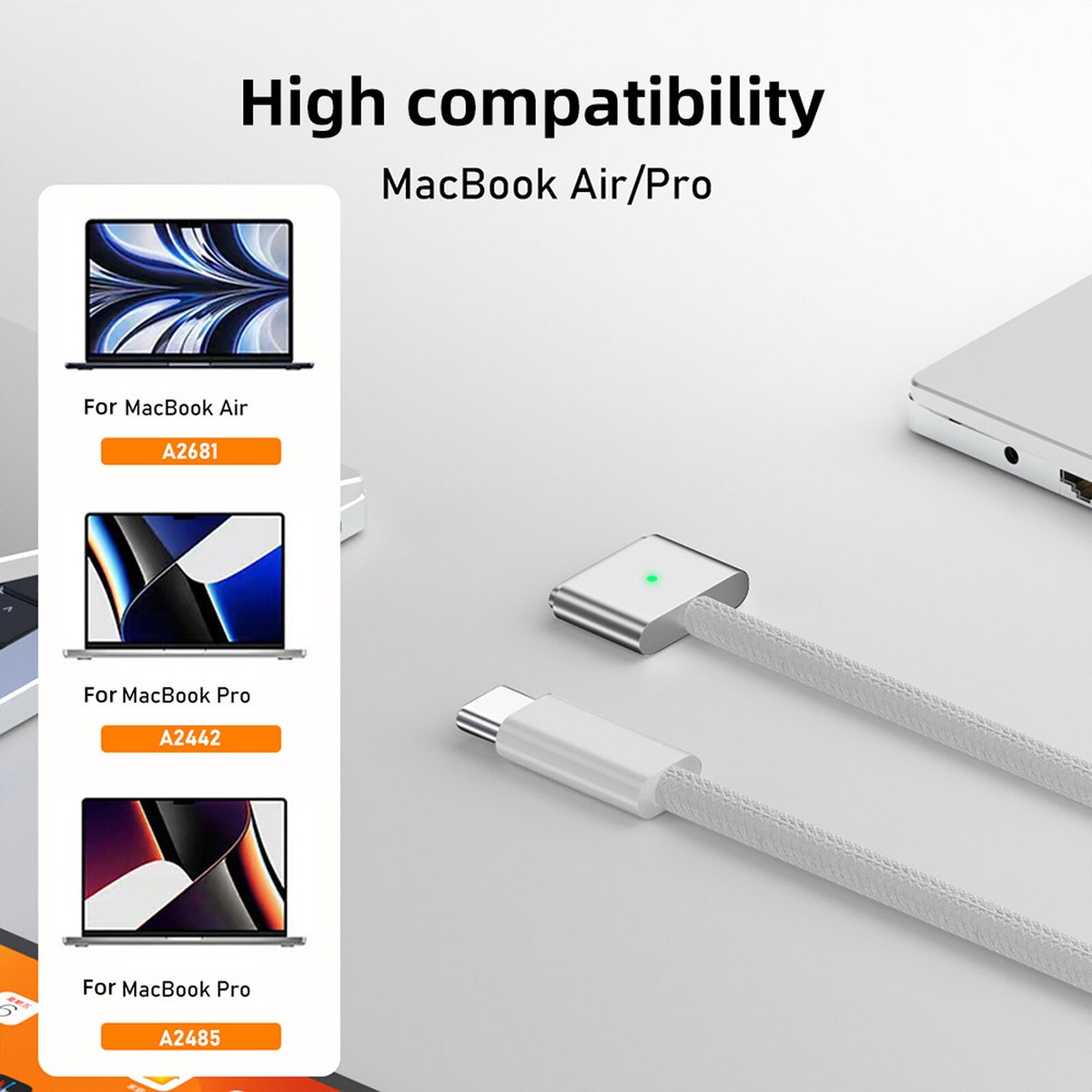 For Macbook Pro A3401 A3112 A3186 A3403 USB-C to MagSafe 3 Cable For Macbook Pro A3401 A3112 A3186 A3403 USB-C to MagSafe 3 Cable