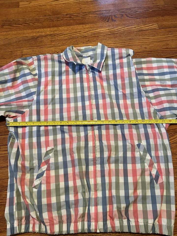 Koret Francisca Vintage Large Full Zip Plaid Jacket, Raincoat Material - Image 4 of 4