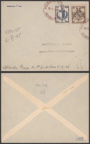 France 1945 - FDC Cover G349