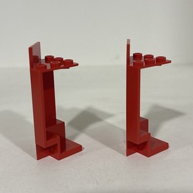 Lego 2X RARE Vintage Red Panel 2345 3x3x6 Corner Wall Part 1584 6060 Knights