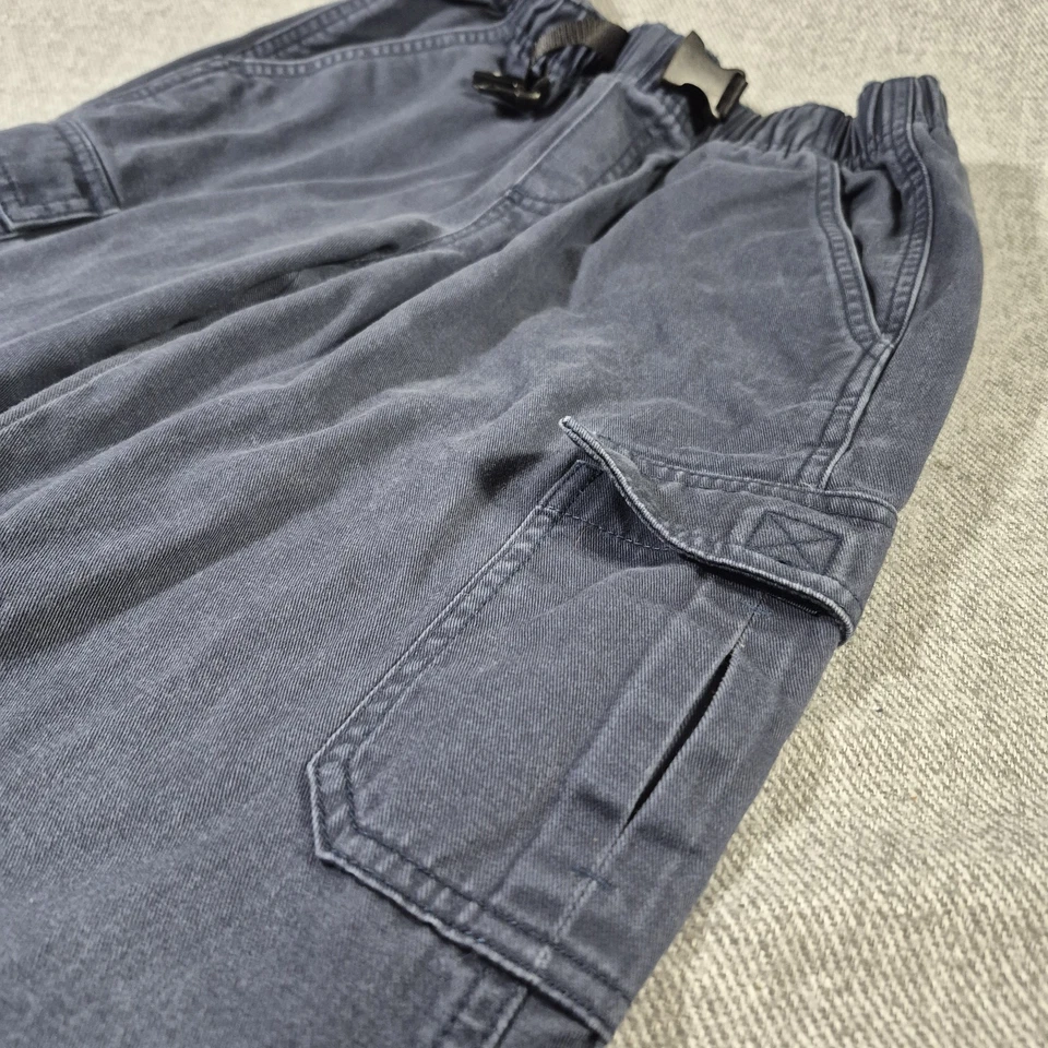 Pantalones cargo LL Bean juveniles 12 gris sarga de algodón cepillado cintura elástica recta Foto 3 de 4