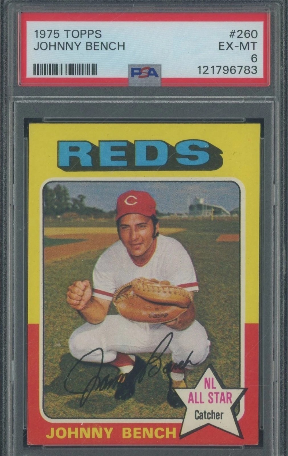 1975 Topps #260 Johnny Bench Cincinnati Reds HOF PSA 6 EX-MT