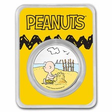 Peanuts® Charlie Brown Builds a Sandcastle 1 oz Colorized Silver 105.88 per troy oz