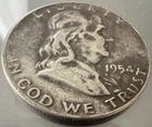 1954 Franklin Half Dollar 50C 90% Silver Circulated Coin