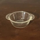 Vintage Fire King Anchor Hocking Clear Glass Ovenware Handle Bowl 8 Oz USA