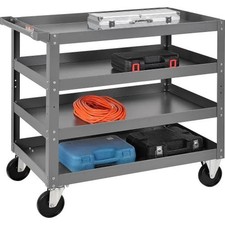 Steel Stock Cart w/4 Shelves, 800 lb. Capacity, 36"L x 24"W x 36"H