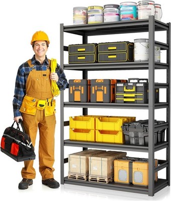 72'' H Adjustable Metal Storage Shelf 5 Tier Garage Shelving Heavy Duty 400 LBS