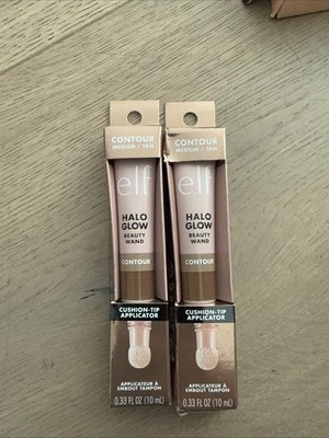 (BUNDLE) ELF HALO GLOW BEAUTY WAND CONTOUR - MEDIUM/TAN & FAIR/LIGHT - 0.33 oz