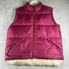 Vintage LL Bean Puffer Vest Womens Large Pink Goose Down Insulated Outdoor L