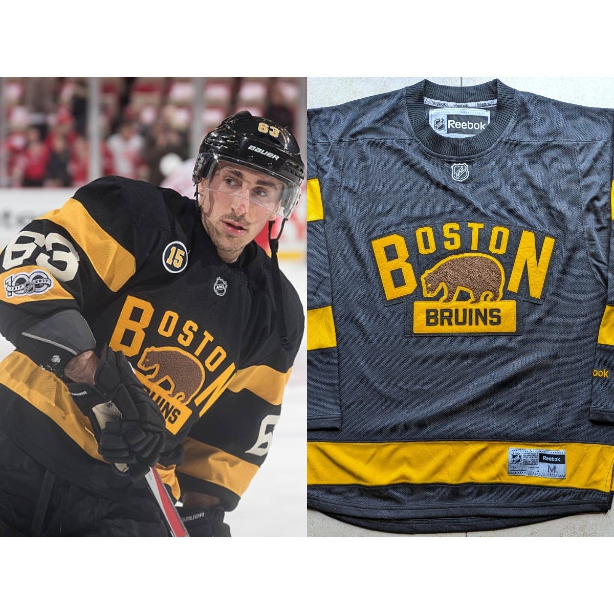 Boston Bruins 2016-2017 Classic Reebok jersey SWEATER M 3rd blk