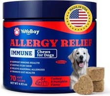 Dog Allergy Skin Relief Chews for Hotspot Dry Skin, Itchy Skin Relief Suppleme