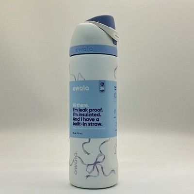 24 oz Owala Urban Outfitters Exclusive Tied 3D Printing FreeSip Blue Bow Bottle
