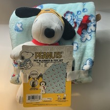 Peanuts Pet Plush Blanket Snoopy Toy Squeaker Set 40  x 30  Perfect Gift For Dog