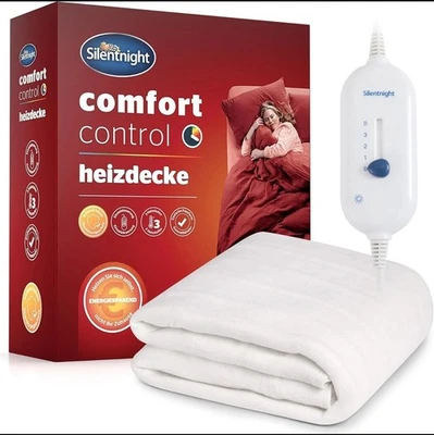 SILENTNIGHT Heizdecke 140x150cm | 3 Stufen Wärmedecke Bett Heizmatte Fleece Waschbar