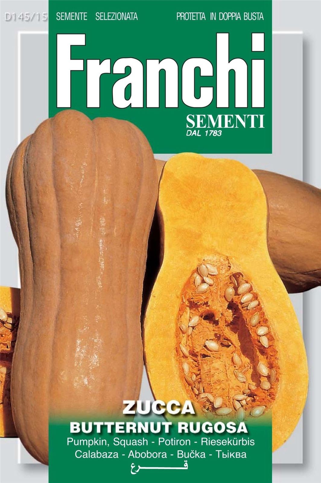 BUSTINA SEMI DI ZUCCA BUTTERNUT RUGOSA ORTO GIARDINO SEMI