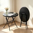 OROFULL 2 PACK 32" Round Folding Table, HDPE Desk for Picnic & Party, Black — photo 1