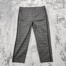 Old Navy Pants Womens 14 Gray Plaid Pull On Ankle Tapered Stretch Office Casual