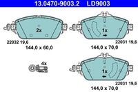 Bremsbelagsatz Scheibenbremse Ate 13.0470-9003.2 (1Satz-1Stk)