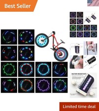 Bike Wheel Lights 2 Pack - Waterproof LED Bicycle Spoke Tire Lights - Great G...