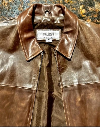 Wilson Men's Brown Leather Jacket, Medium - Picture 2 of 12