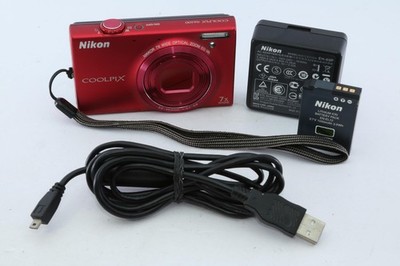 【Near Mint】Nikon COOLPIX S6100 16 MP Compact Digital Camera Red