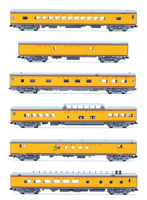 KATO SPUR N 106-014 UNION PACIFIC GLATTE SEITE PERSONENWAGEN SET MIT 6 WAGEN
