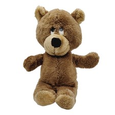 Wallace Berrie Plush Teddy Bear 1982 Made USA 8" Tall Sitting Brown Plastic Eyes
