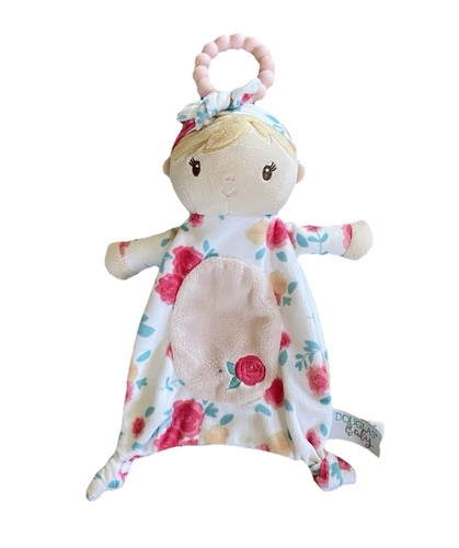 Douglas Baby Floral Doll Security Blanket Lovey Teether Plush Pink Vera 6” - Picture 1 of 5