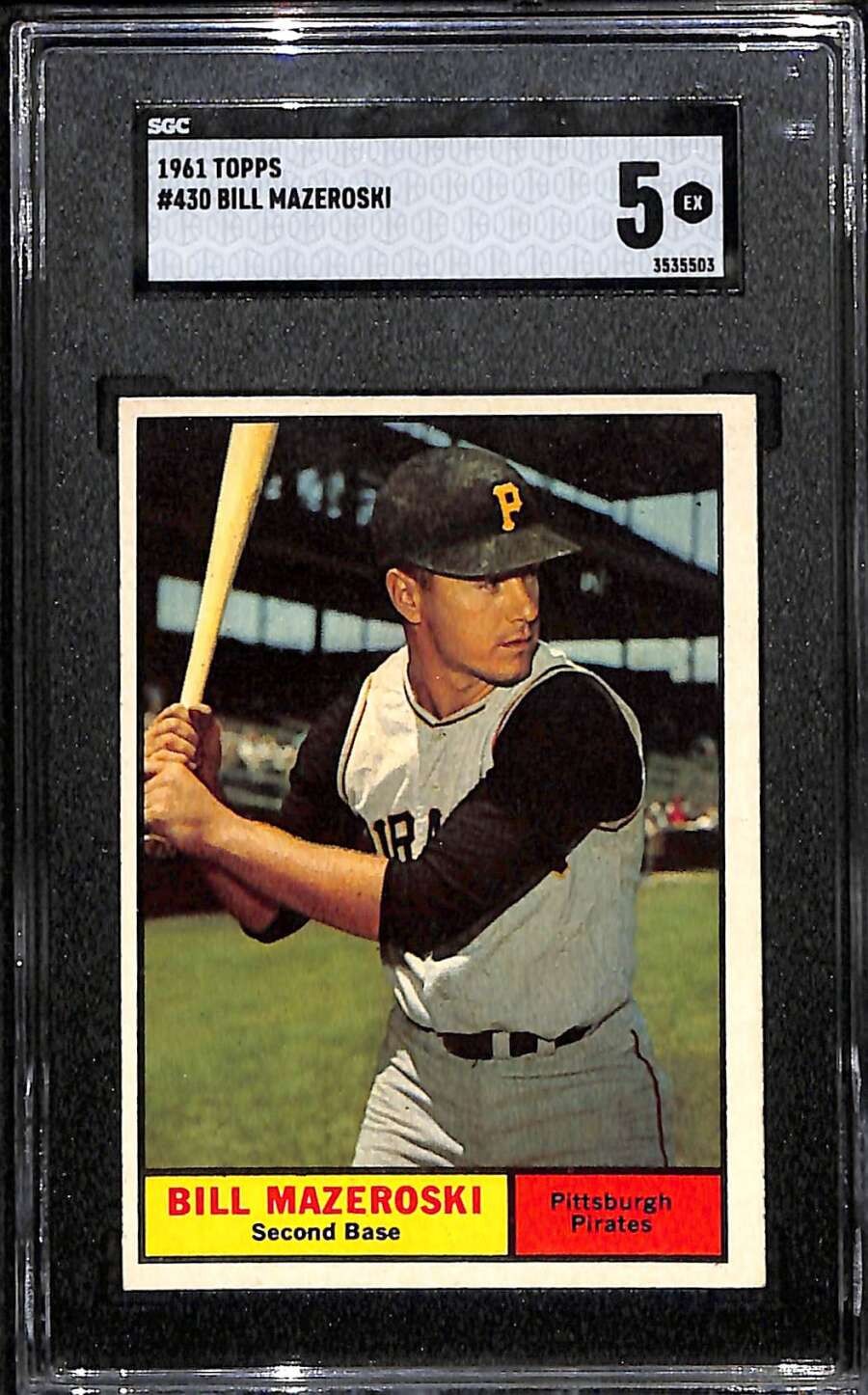 1961 Topps #430 Bill Mazeroski HOF SP SGC 5 EX C102456