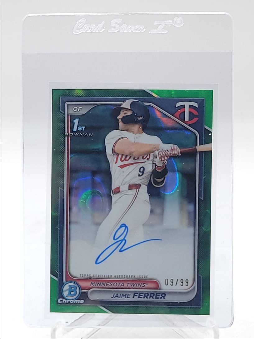 JAIME FERRER 2024 BOWMAN CHROME DRAFT 1ST GREEN LAVA TWINS AUTO /99 Q3249
