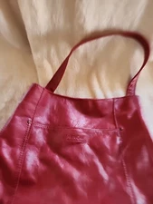 American Leather Company, Soft Red Leather Handbag, Slouchy Style Shoulder Bag
