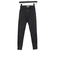 Topshop Women's Jeans W 25 in Black Cotton with Elastane, Polyester Jegging