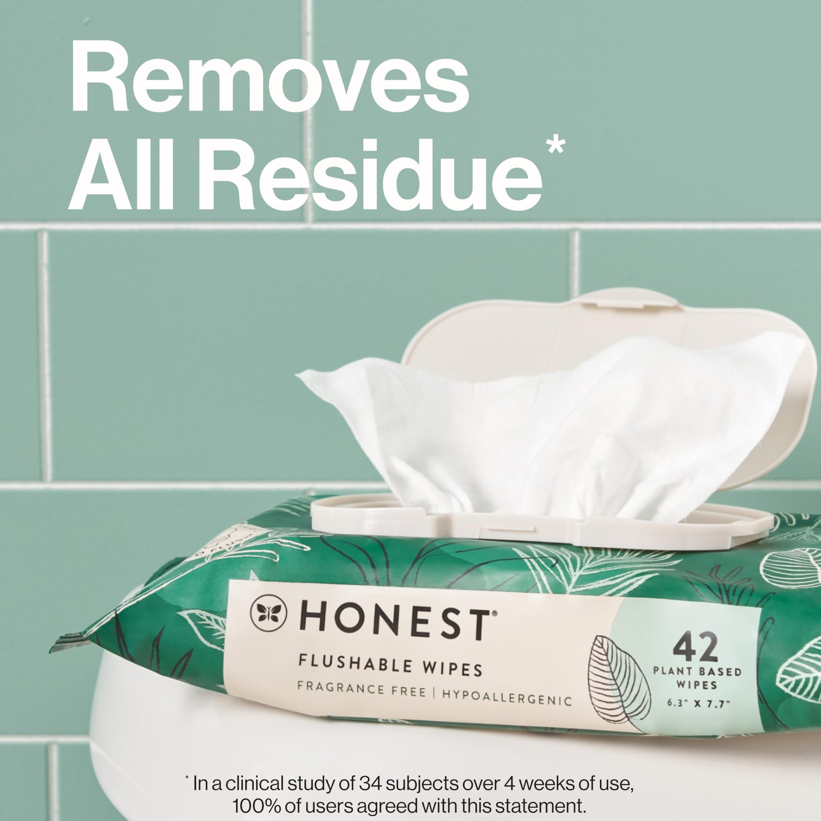 Honest Items The Honest Company Flushable Wipes for Sensitive Skin Tropical Leaves ...
