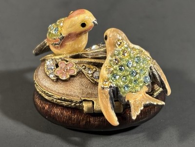 JAY STRONGWATER LOVE BIRDS MINIATURE ENAMEL & SWAROVSKI CRYSTAL