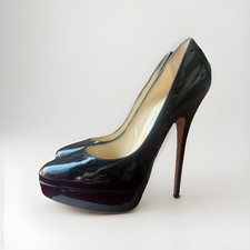 Jimmy Choo Esme 100 Black Stiletto Platform Pumps 39.5 fits like US 8