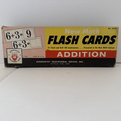 Vintage Kenworthy Educational Math Teaching Flash Cards Addition 1964 ''New Math''