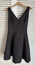 Erin Fetherston Black Dress Veronica Jacquard Fit Flare Party Dress Bows SZ 4