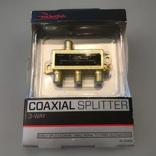 Rocketfish 3 Way Coaxial Splitter Gold