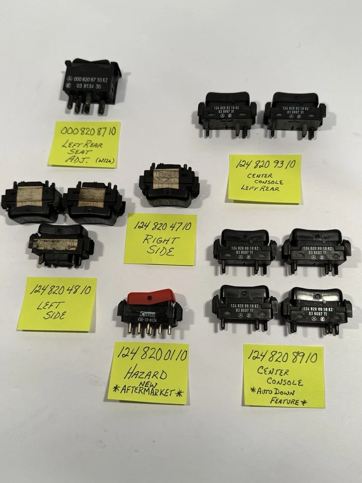 LOTE INTERRUPTOR VENTANA ELÉCTRICA NUEVO + PELIGRO MERCEDES W124 300E 300CE E320 E420 300D 124 Foto 2 de 4
