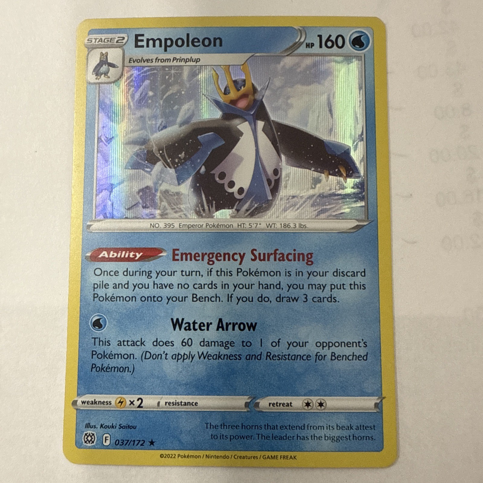 Empoleon 037/172 Holo Rare Brilliant Stars Pokemon Card NM-Mint