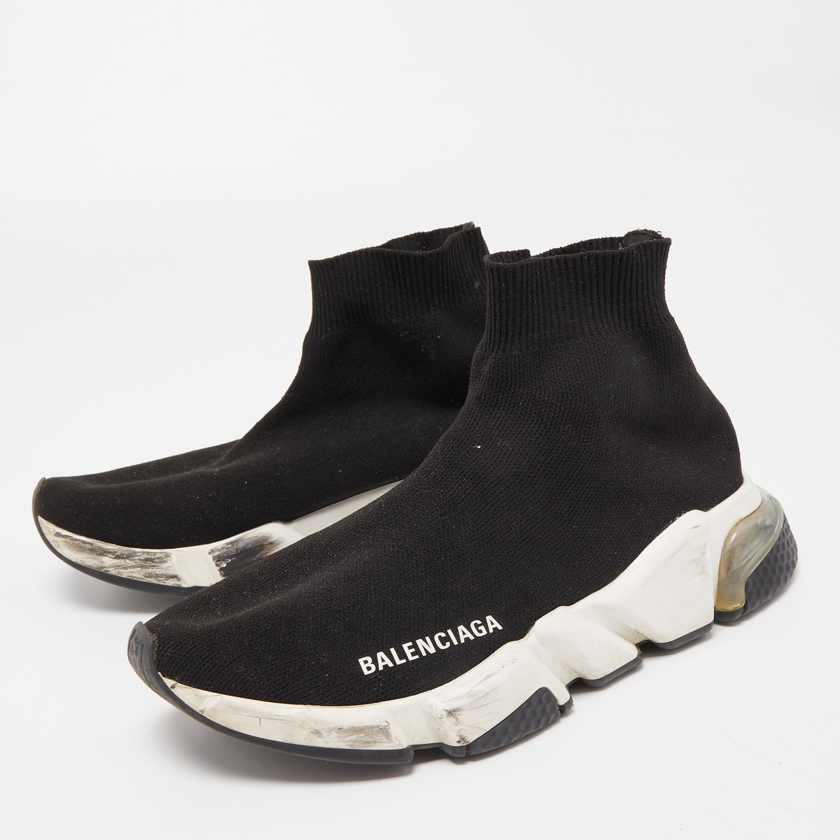 スニーカー Balenciaga Balenciaga Black Stretch Nylon Speed Sneakers Balenciaga - Speed Stretch-Knit Sneakers - Black Balenciaga