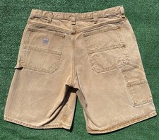Vintage 90 s Lee Carpenter Denim Jean Tan Shorts Jorts Men s Size 40