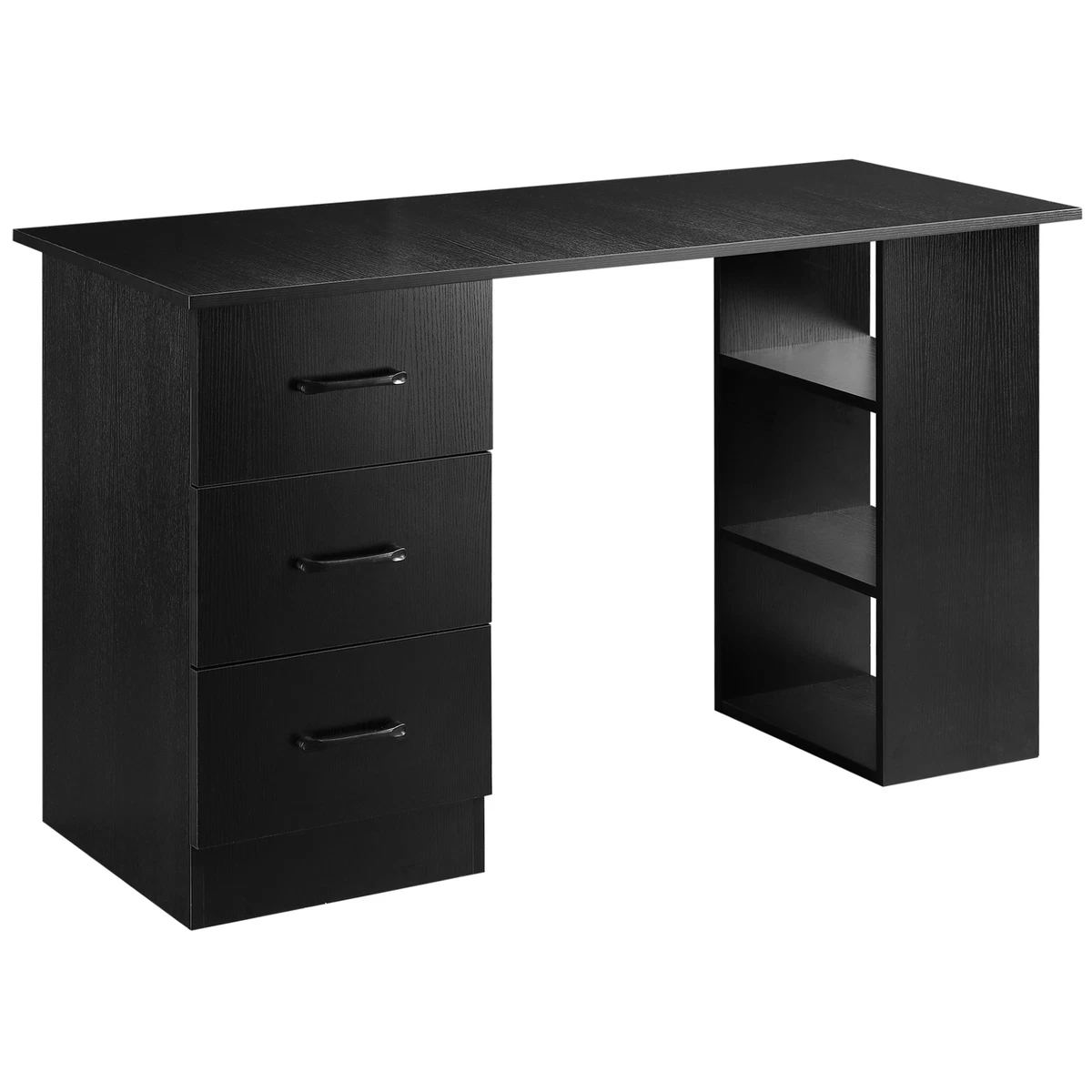Corner desk sale with storage black