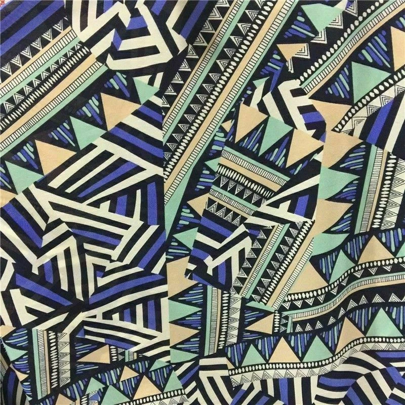 Geometrische Bedruckt DIY Stoff Synthetisch Deckkraft Kleid Rock Craft Ethnisch - Bild 3 von 4