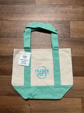 Trader Joe’s Pastel Green Mini Canvas Tote Bag NWT