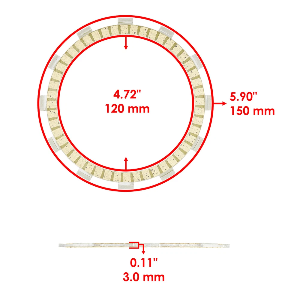 Kit de cesta de embrague y placas de fricción para Kawasaki Bayou 300 KLF300-A/B 1986-04 Foto 3 de 4