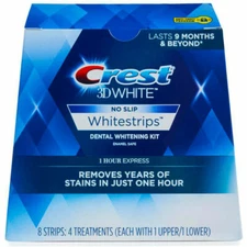 Crest 3D 1 Hour Express Whitestrips -8 strips - (4 treatments) - Exp 10/26